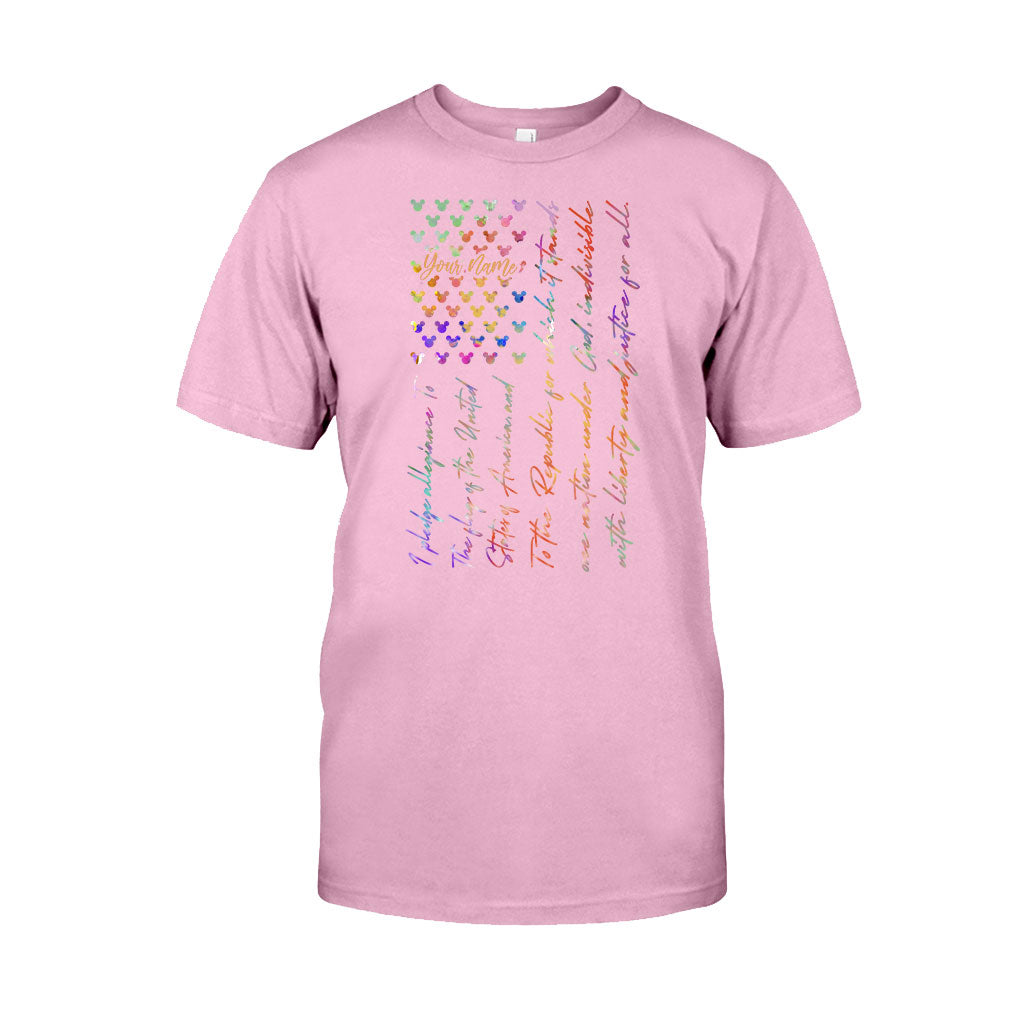 Mouse Ears Pledge Of Allegiance - Personalized Independence Day T-shirt and Hoodie