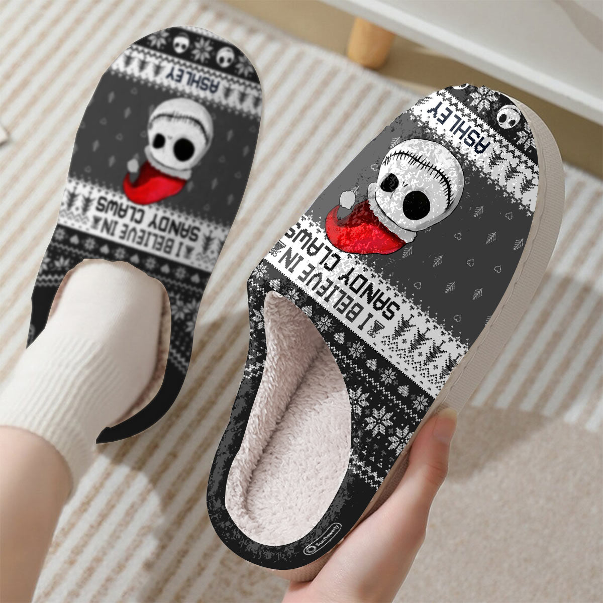 I Believe In Sandy Claws - Personalized Nightmare Slippers