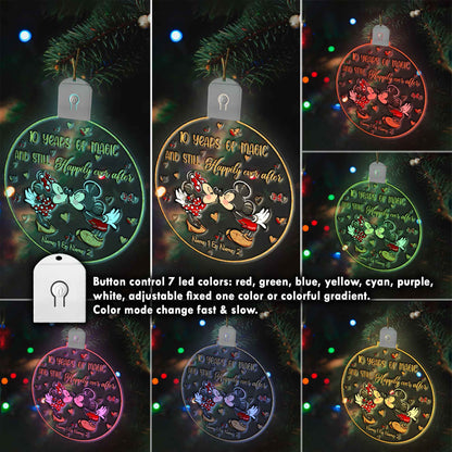 Still Happily Ever After - Personalized Christmas Mouse Round Led Acrylic Ornament