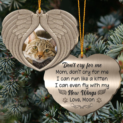 Don't Cry For Me - Personalized Christmas Cat Ornament (Printed On Both Sides)