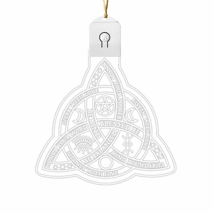 Wicca Triquetra - Christmas Witch Shaped Led Acrylic Ornament
