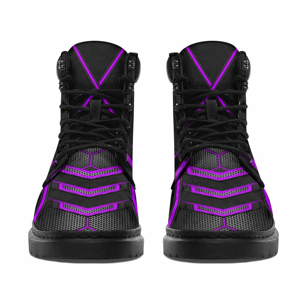 Witch Triple Moon Symbol - Personalized Carbon Pattern Print All Season Boots