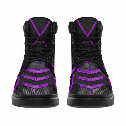 Witch Triple Moon Symbol - Personalized Carbon Pattern Print All Season Boots