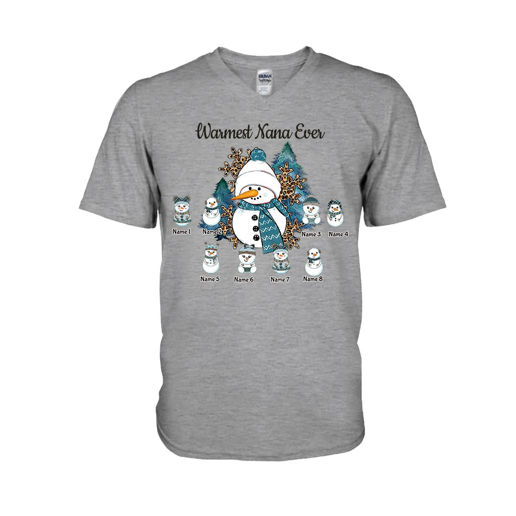 Warmest Grandma Ever - Personalized Christmas  T-shirt and Hoodie