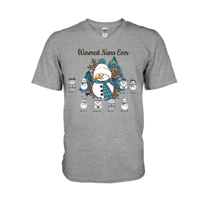 Warmest Grandma Ever - Personalized Christmas  T-shirt and Hoodie