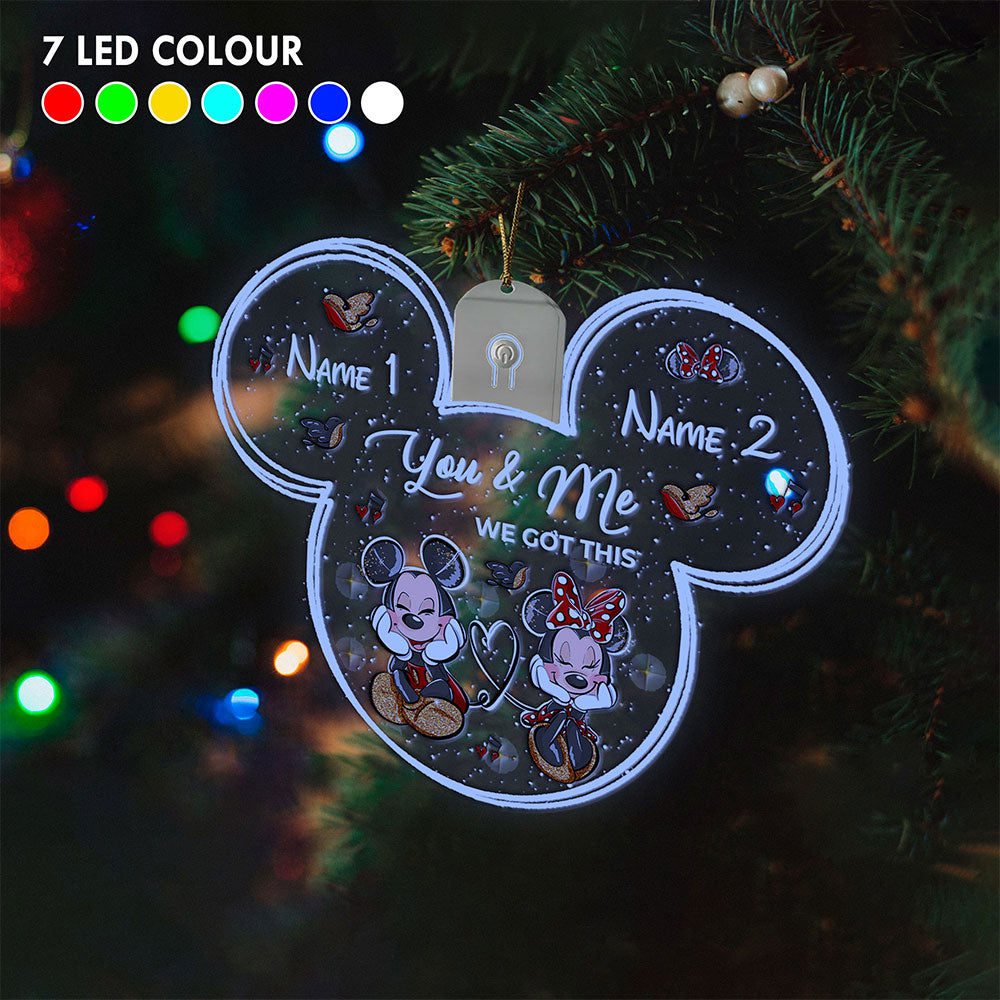 You And Me We Got This - Personalized Christmas Mouse Shaped Led Acrylic Ornament