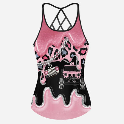 Black Pink Jp Girl - Car Cross Tank Top and Women Shorts