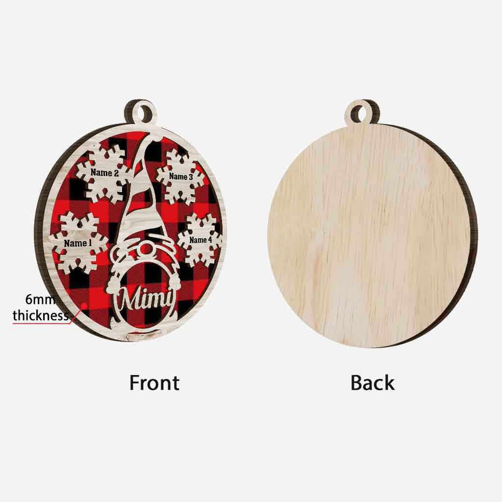 Sweet Hearts - Personalized Christmas Grandma Layered Wood Ornament