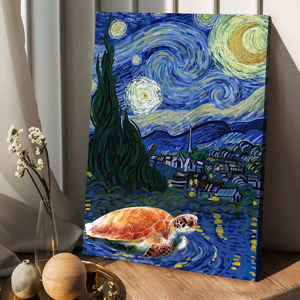 Turtles Starry Night - Turtle Canvas And Poster