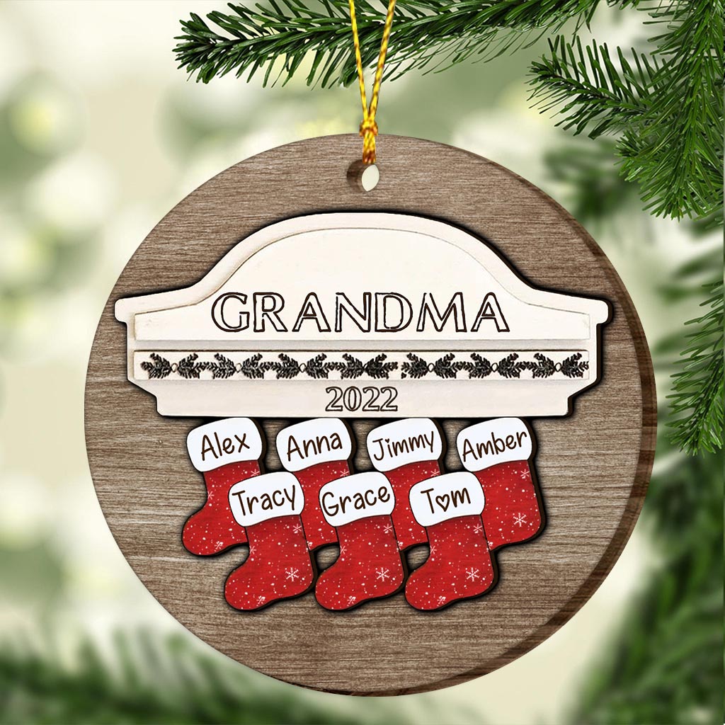 Love Grandma - Personalized Christmas Grandma Layered Wood Ornament