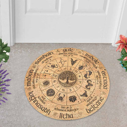 Wheel Of The Year - Witch Shaped Doormat
