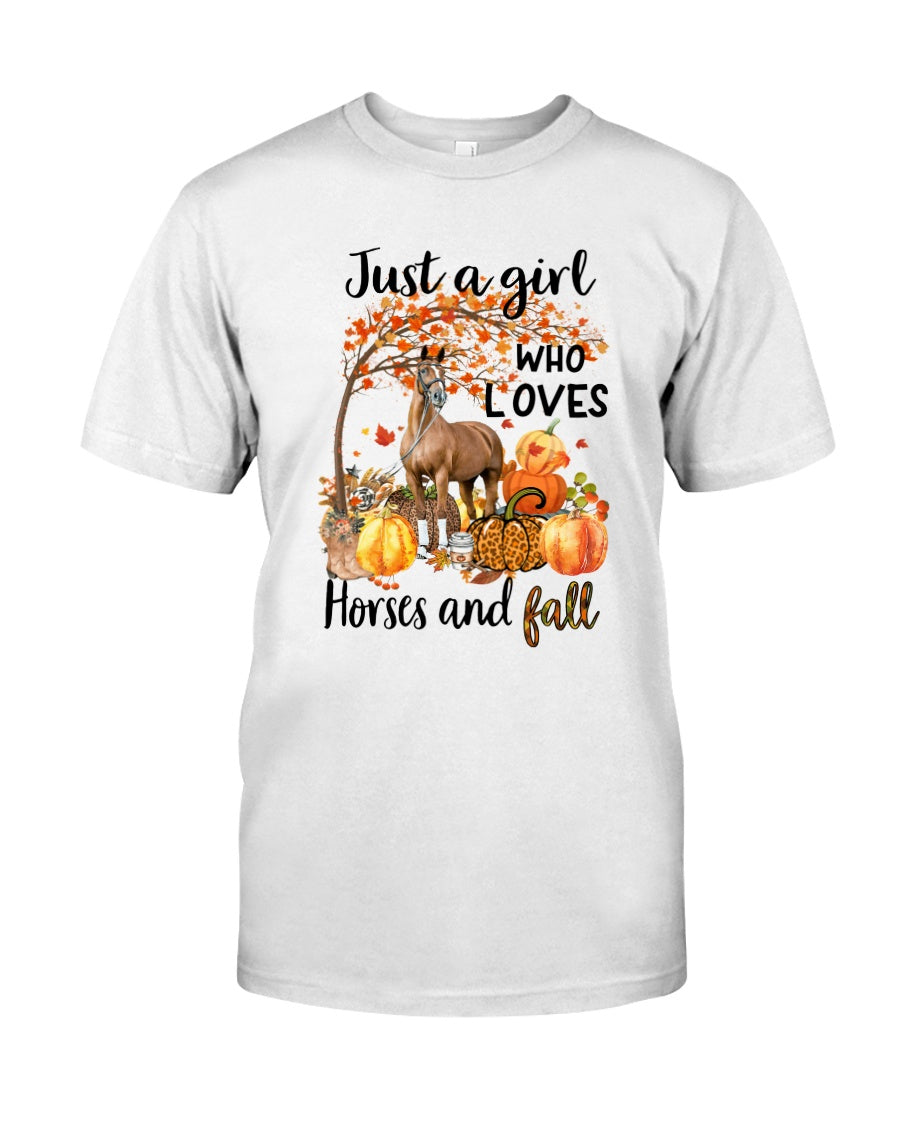 Just A Girl Who Love Horses And Fall Horse T-shirt & Hoodie 0823