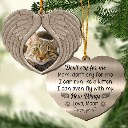 Don't Cry For Me - Personalized Christmas Cat Ornament (Printed On Both Sides)