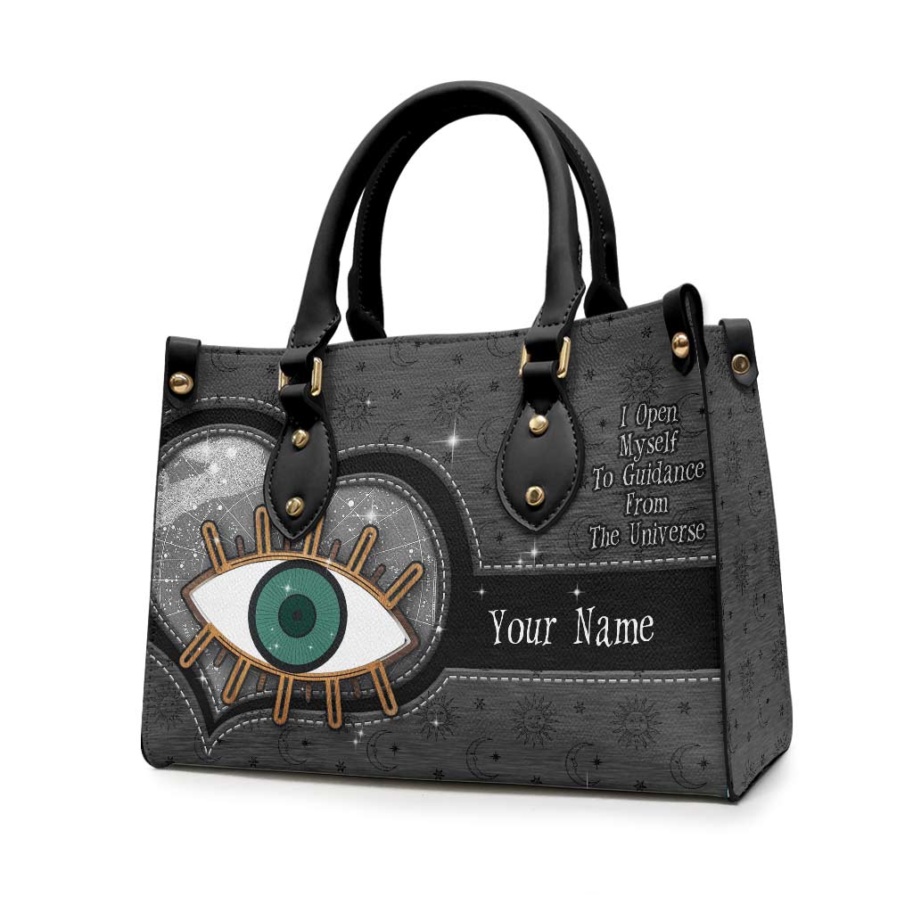 I Open Myself To Guidance From The Universe - Personalized Witch Leather Handbag