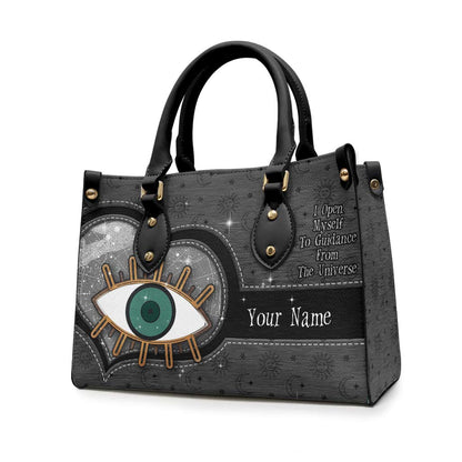 I Open Myself To Guidance From The Universe - Personalized Witch Leather Handbag