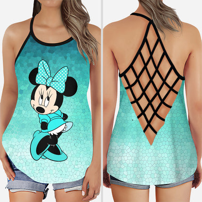 Summer Vibes Mouse Cross Tank Top and Leggings