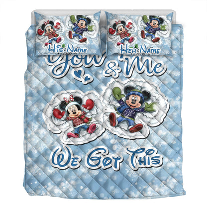 You & Me - Personalized Christmas Mouse Quilt Set