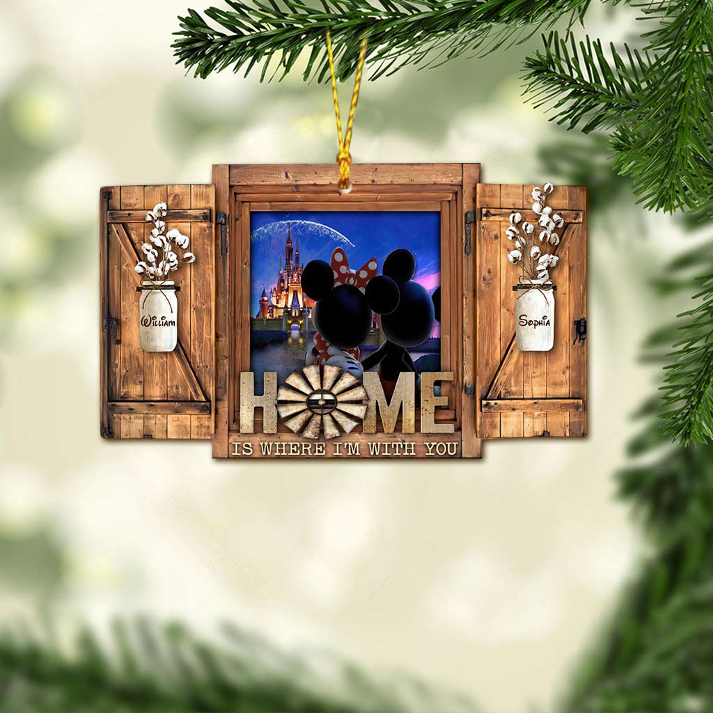 Home Is Where I’m With You - Personalized Christmas Mouse Ornament (Printed On Both Sides)