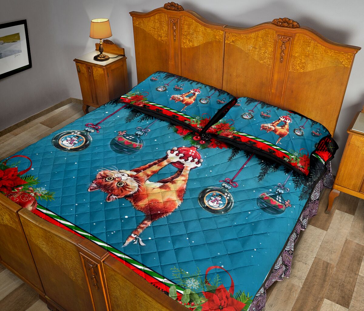 Merry And Bright Cat Quilt Set 0622