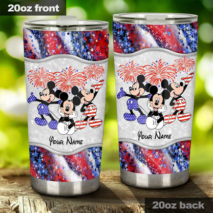 Happy 4th Of July - Personalized Mouse Tumbler