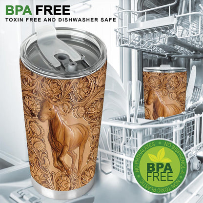 Horse Leather Pattern Print Horse Tumbler 0622