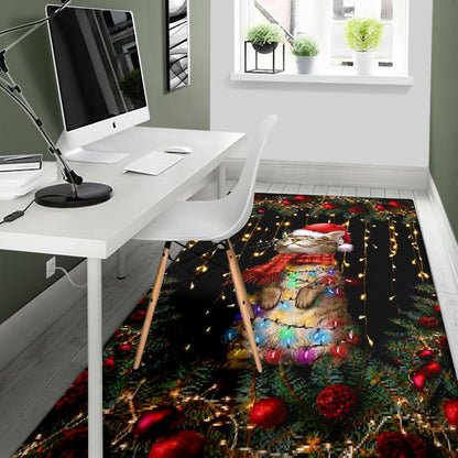 Meowy Christmas Cat Rug 0622