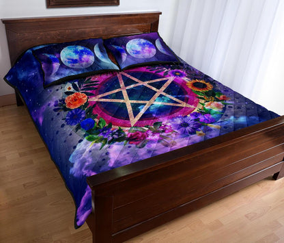 Pentagram Moon Wicca - Witch Quilt Set 0822