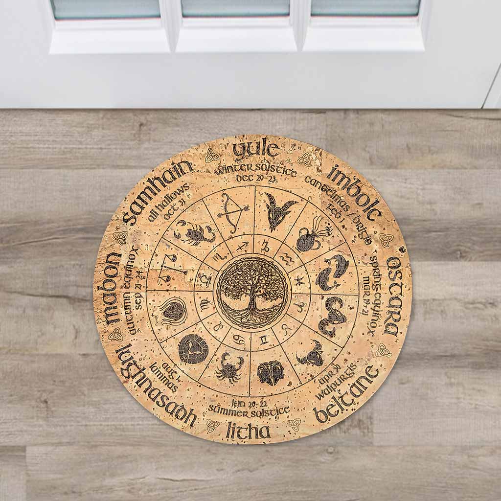 Wheel Of The Year - Witch Shaped Doormat