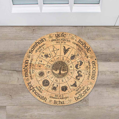 Wheel Of The Year - Witch Shaped Doormat