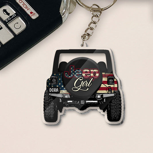 Driving Girl - Personalized Car Transparent Keychain
