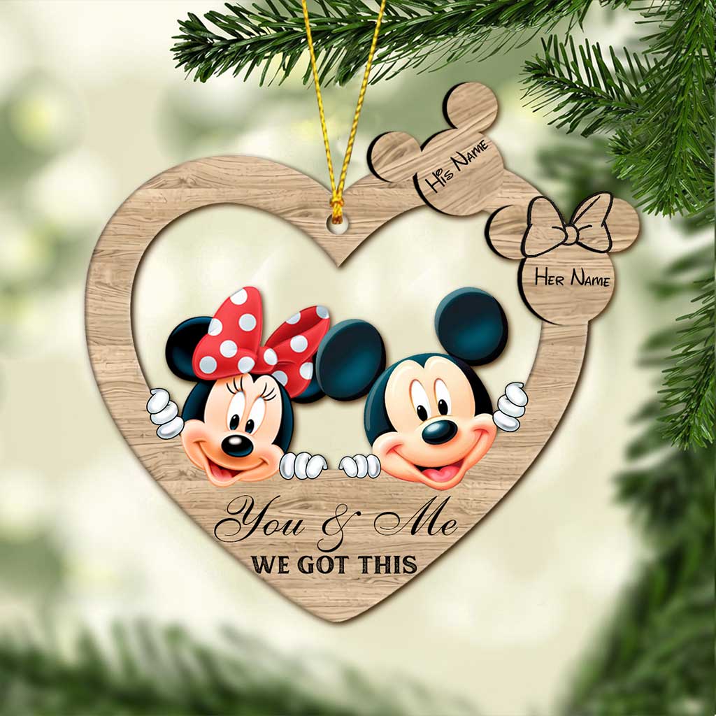 You & Me - Personalized Christmas Mouse Ornament (Printed On Both Sides)