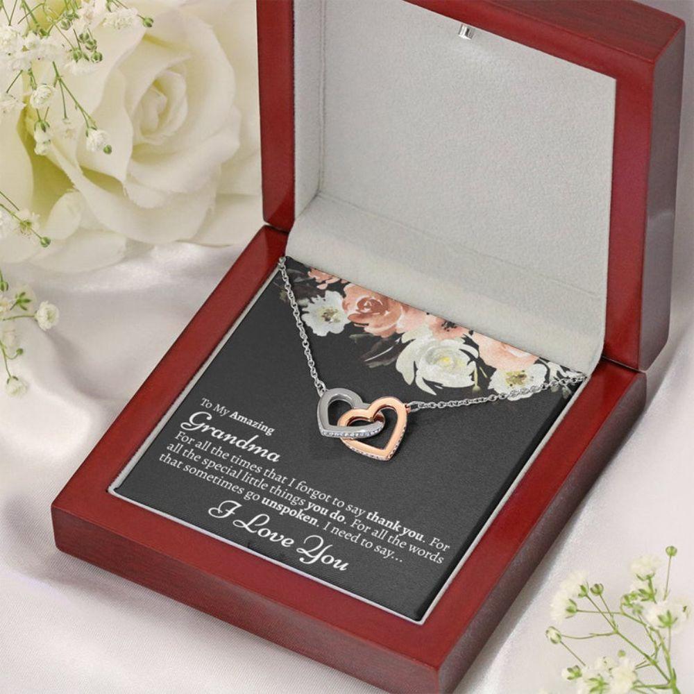 Grandma From Grandkids Thoughtful Gift For Grandma Best Grandma - Grandma Two Hearts Necklace 0921
