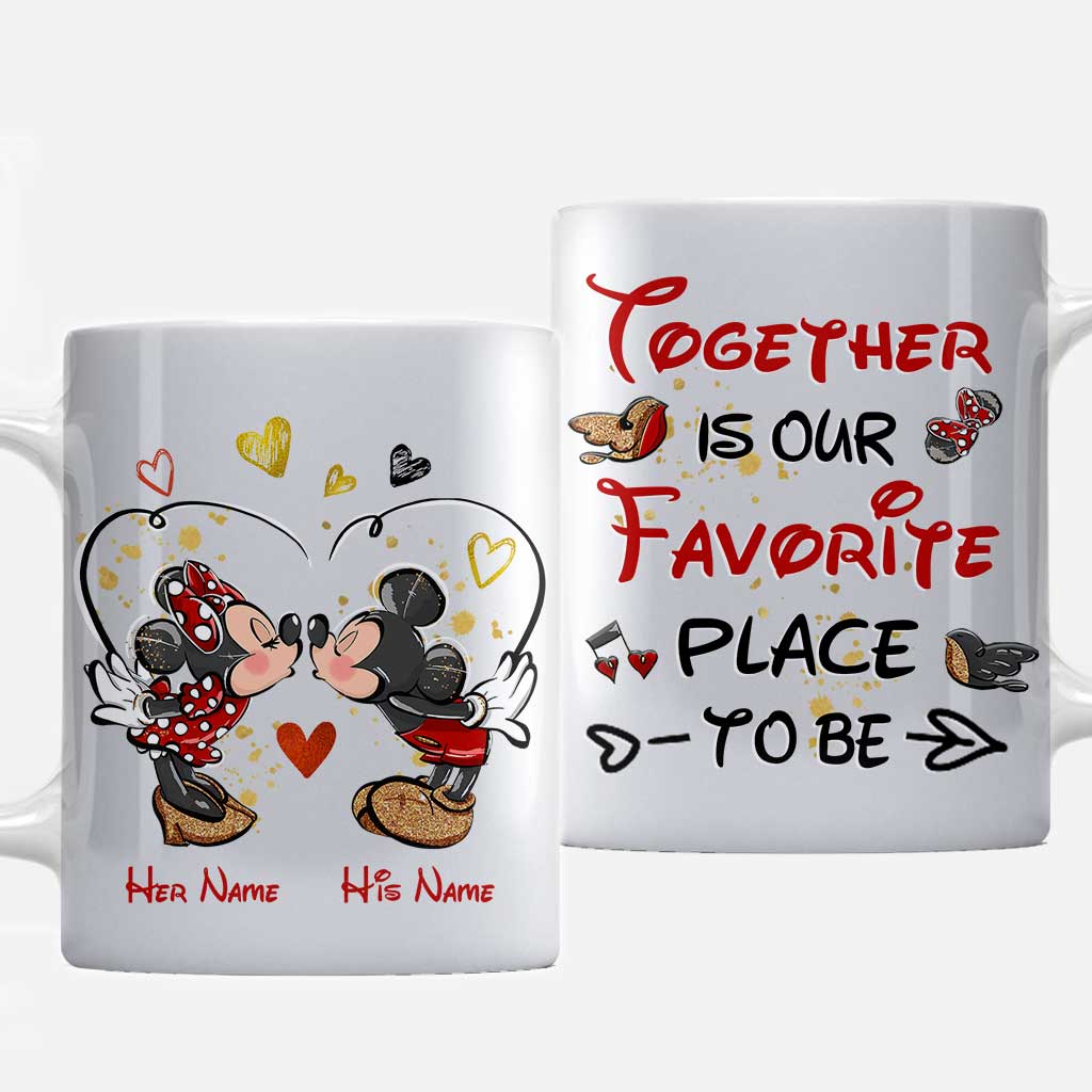 Togther Is Our Favorite Place To Be - Personalized Couple Mouse Mug