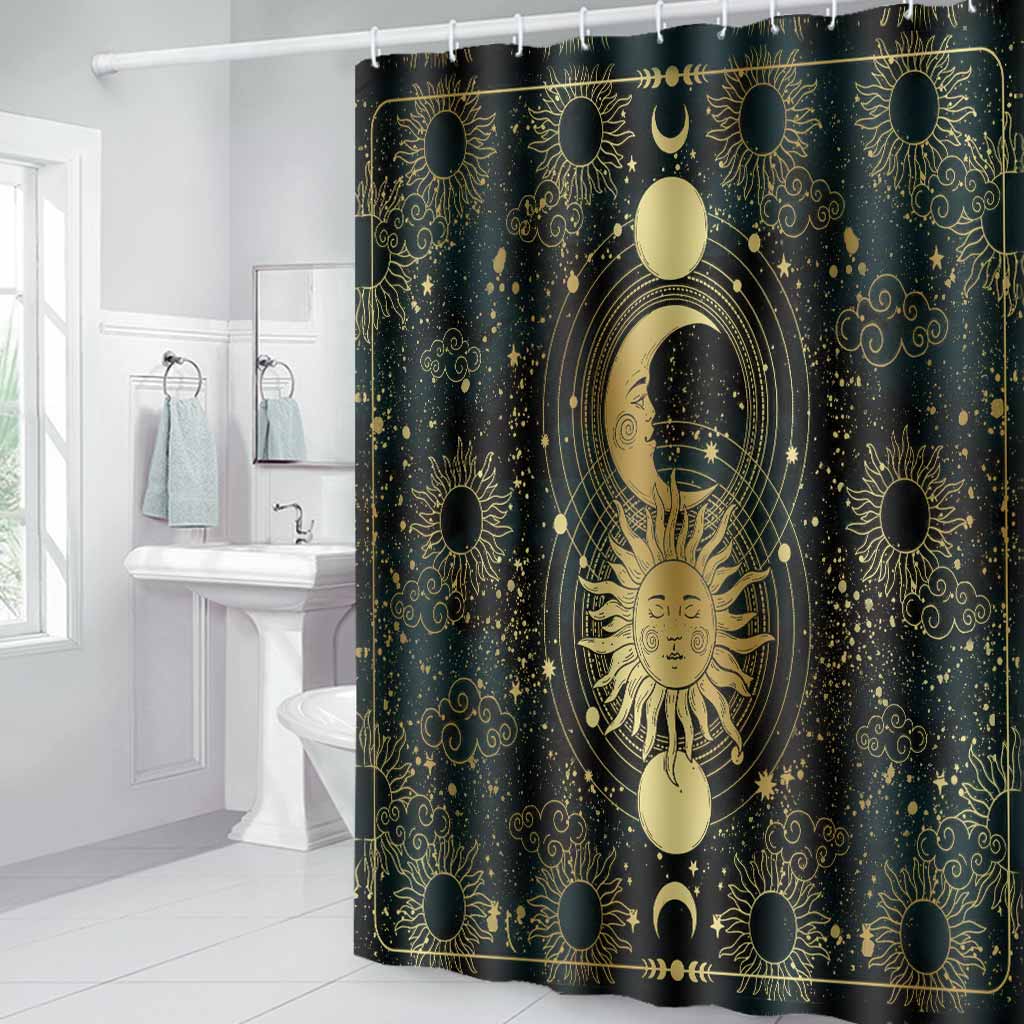 Mystical Sun And Moon - Witch Bathroom Curtain & Mats Set