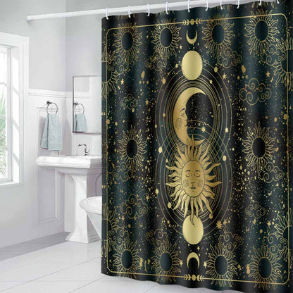 Mystical Sun And Moon - Witch Bathroom Curtain & Mats Set
