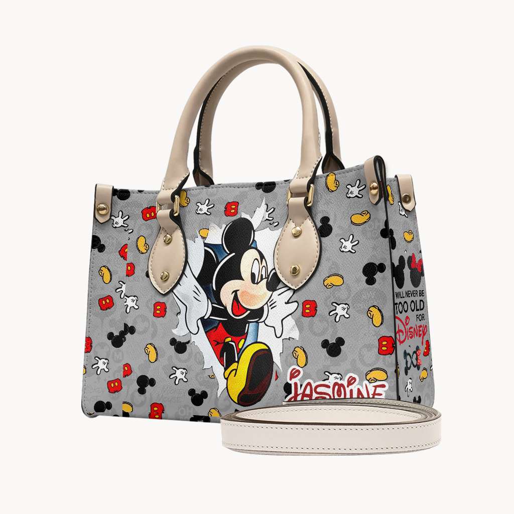 I Will Never Be Too Old For Magic - Personalized Mouse Leather Handbag