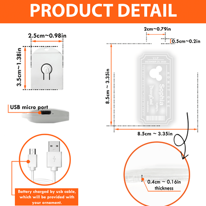 Magical World Ticket - Personalized Mouse Led Acrylic Ornament