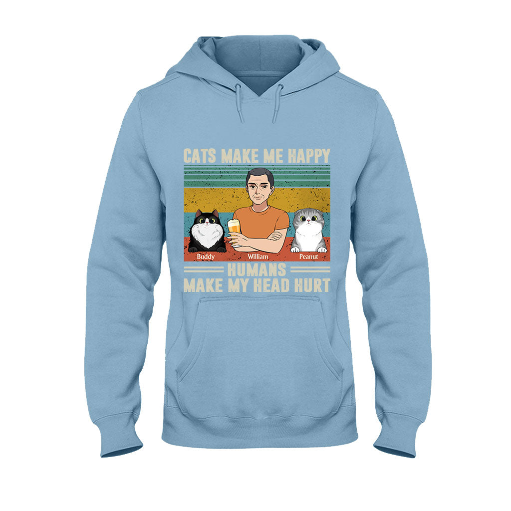 Cats Make Me Happy - Personalized Father's Day Father T-shirt and Hoodie