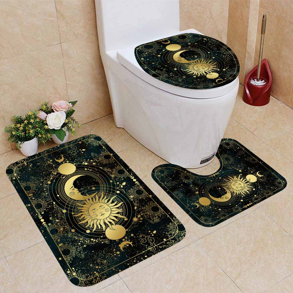 Mystical Sun And Moon - Witch Bathroom Curtain & Mats Set