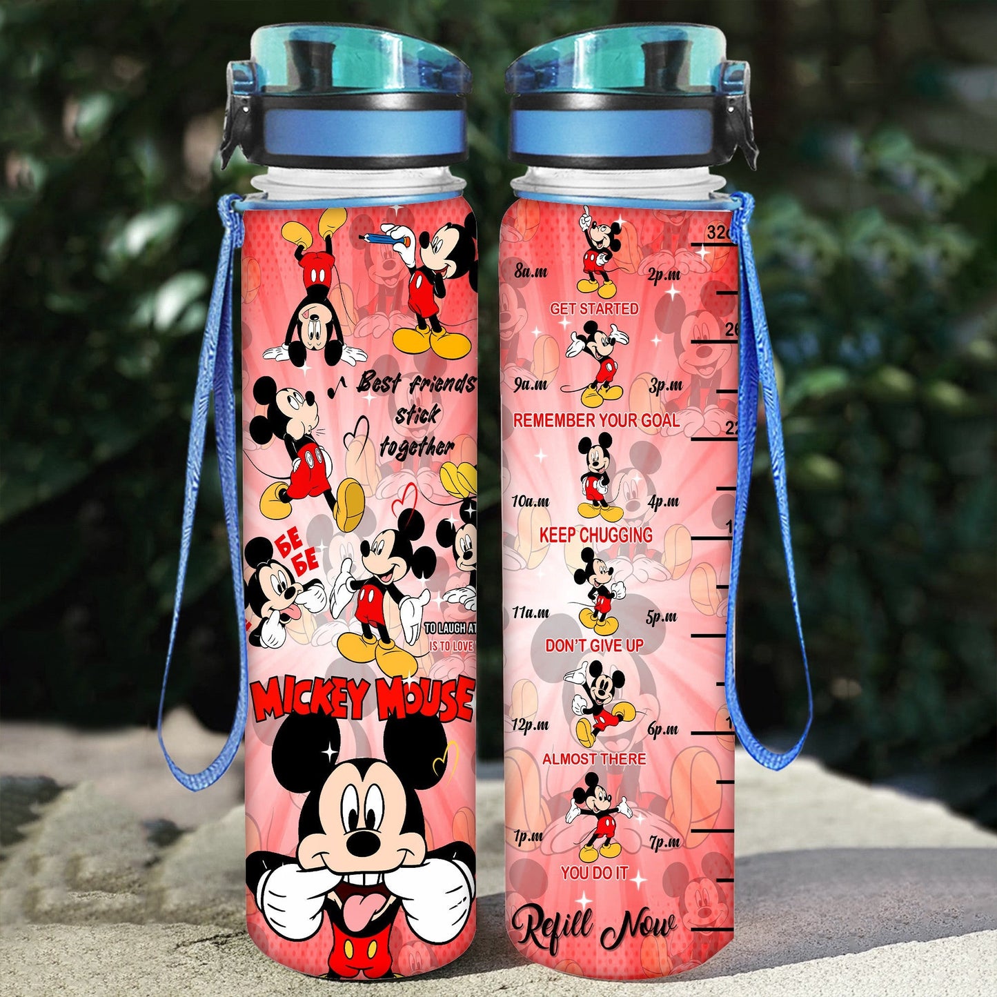 To Laugh At Yourself Is To Love Yourself Mouse Water Tracker Bottle 0823
