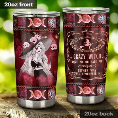 Skull Pretty Crazy Witch - Witch Tumbler 0822