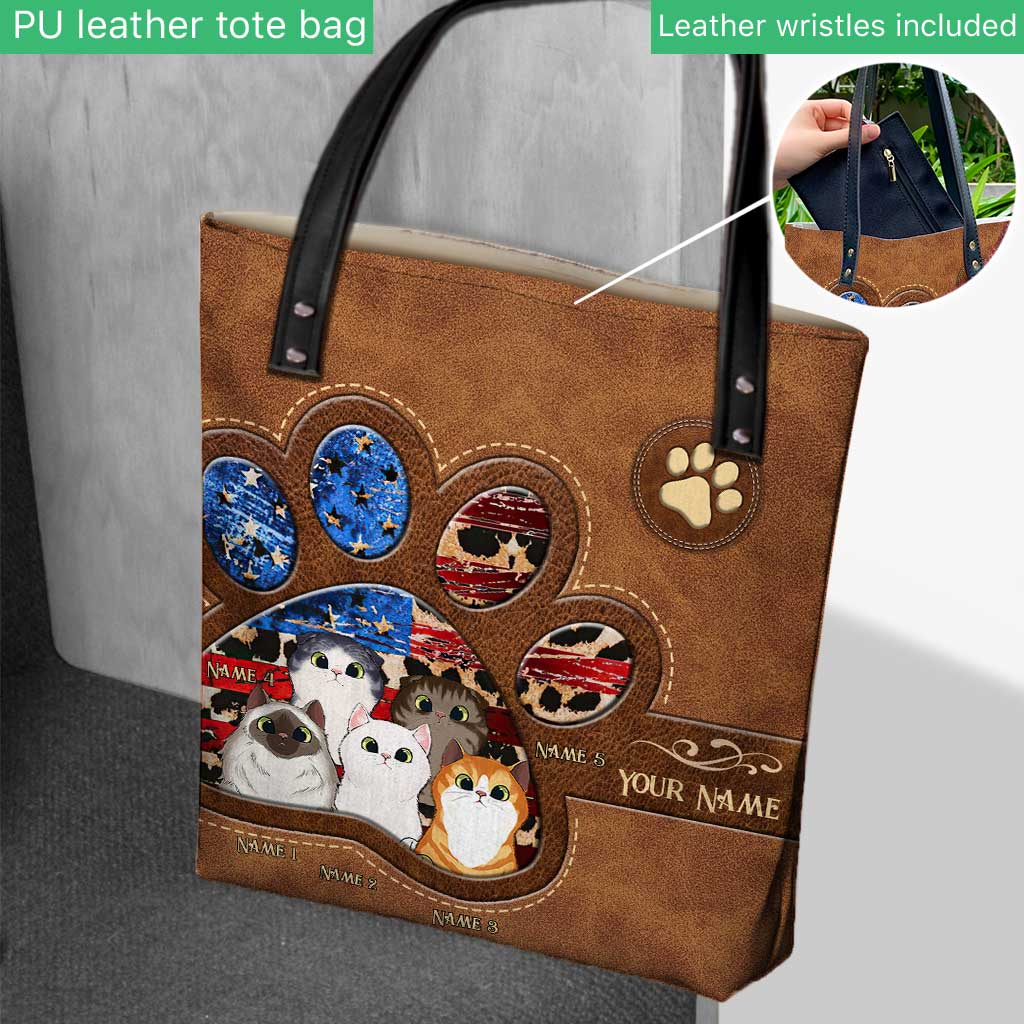 The Cats Of July - Personalized Independence Day Tote Bag