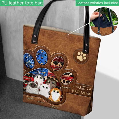 The Cats Of July - Personalized Independence Day Tote Bag
