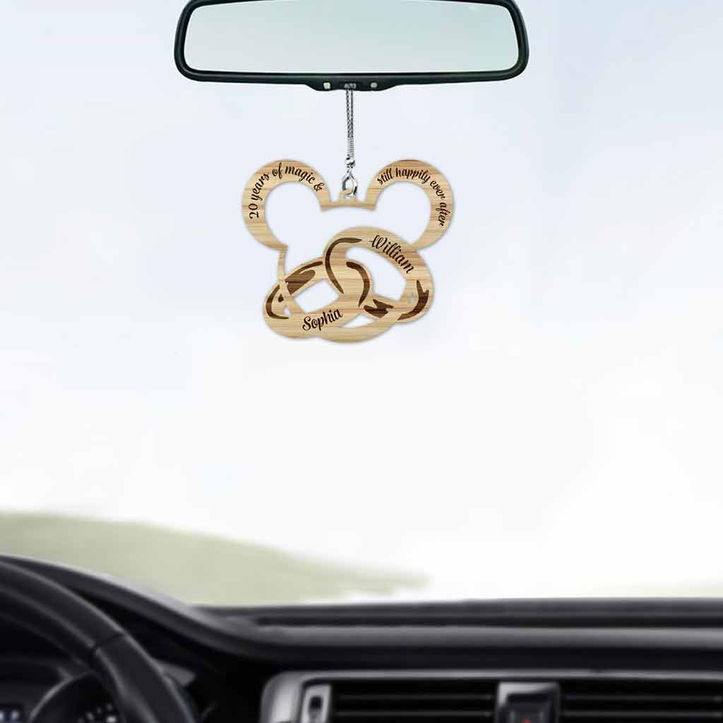 Years Of Magic Happily Ever After - Personalized Couple Mouse Car Ornament (Printed On Both Sides)