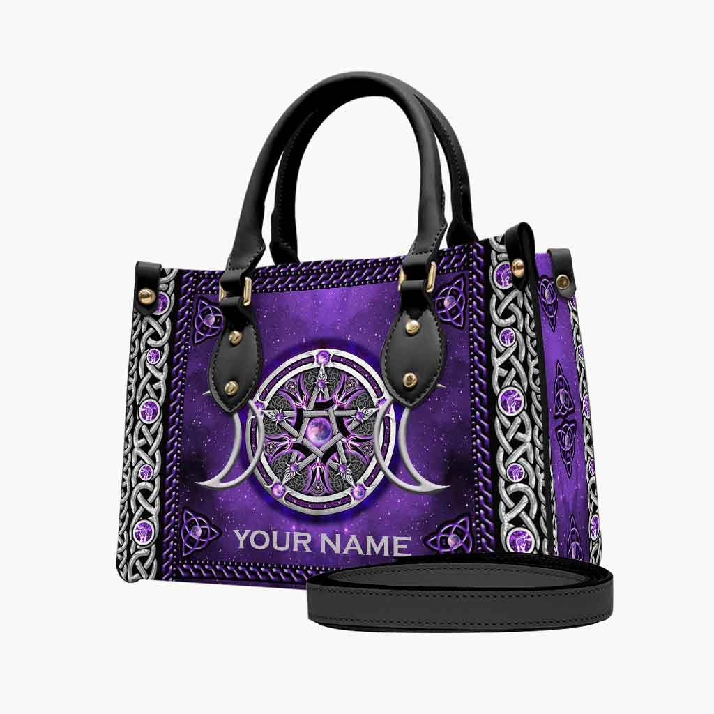Magic Everyday Triple Moon - Personalized Witch Leather Handbag