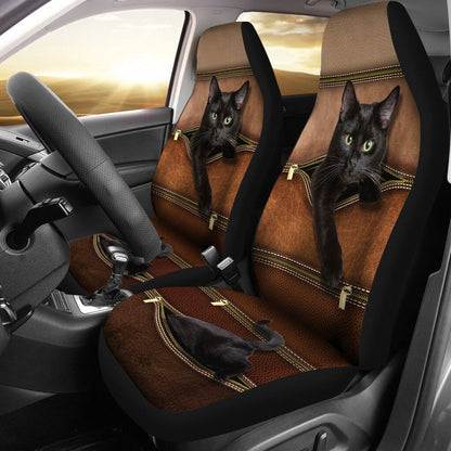 Cat Leather Pattern Print Cat Seat Covers 0622