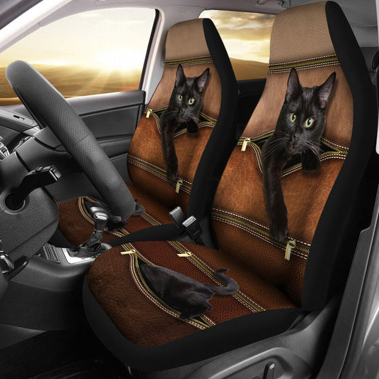 Cat Leather Pattern Print Cat Seat Covers 0622