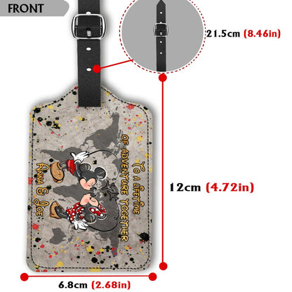 To A Lifetime Of Adventure Together - Personalized Mouse Leather Luggage Tag