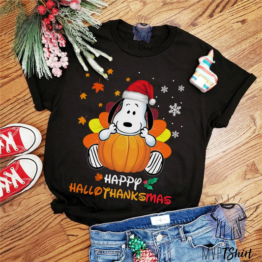 Happy Hallothanksmas T-shirt and Hoodie 0823