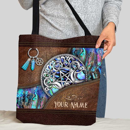 Pentagram Tripple Moon - Personalized Witch Tote Bag